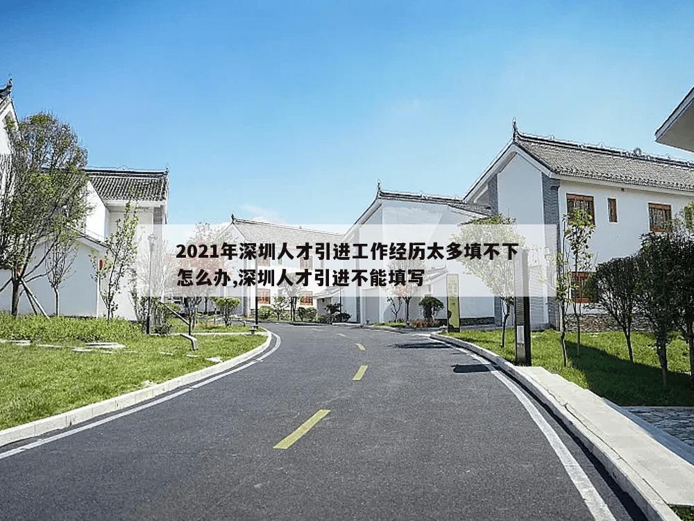 2021年深圳人才引进工作经历太多填不下怎么办,深圳人才引进不能填写